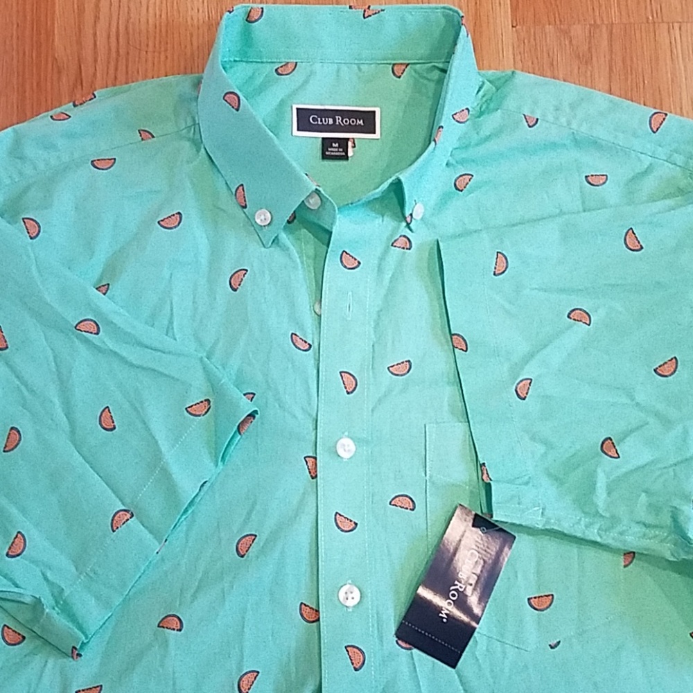 Men's Button Down Short Sleeve Shirt NWT Size M